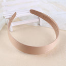 Solid Color Hair Hoops Simple Headband Women Girls Wide Hairband (Beige)