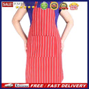 Kitchen Accessories Cooking Plaid Stripe Half Polyester 1 Pockets Apron(C)