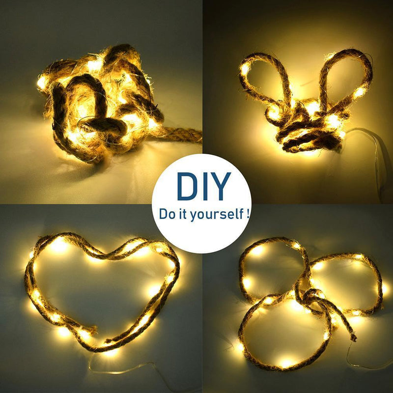 Retro Rope Fairy Lamps 8 Modes for Home Holiday Party (5m+solar energy)