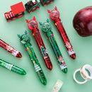 16pcs Ballpoint Pen Sequin Elk Santa Claus Retractable Multi-Color Pen Gift`