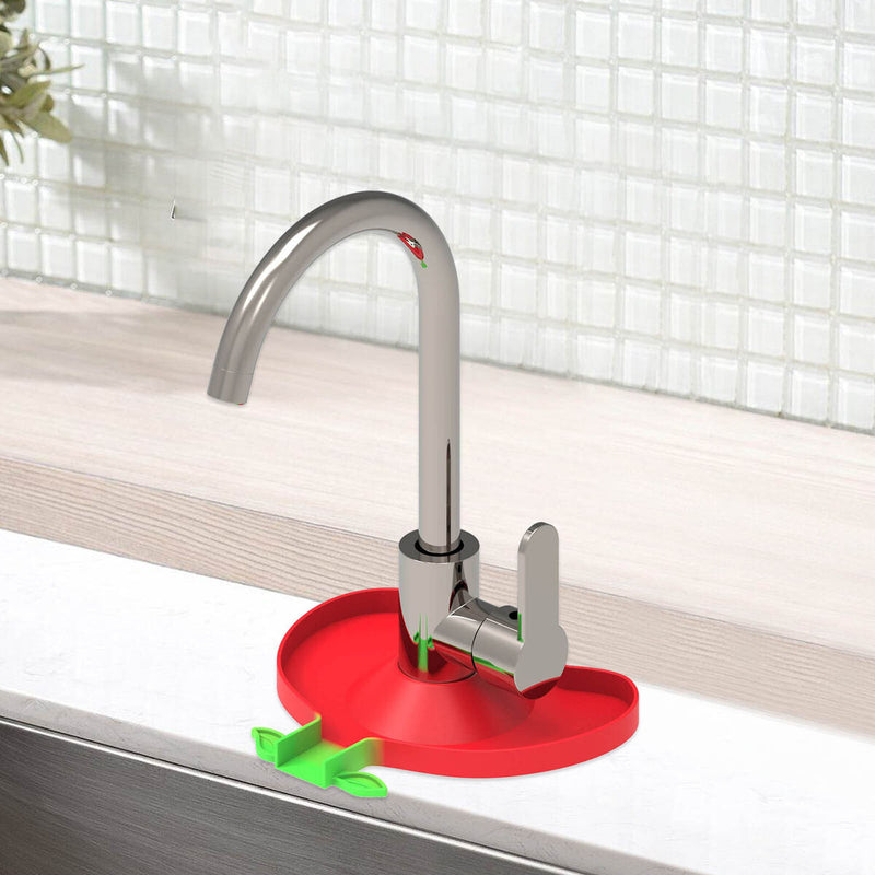 Silicone Faucet Surrounded Mat with Diversion Groove Kitchen Accessory (B)
