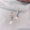 Elegant Jewelry Sweet Starlight Asymmetric Earrings Cute Cat Rhinestone Tassel