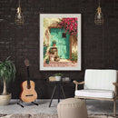 DIY Digital Oil Painting Flowers in Front of the Door No Frame Picture By Num