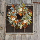 Home Decor Pumpkin Wreath Door Hanging Wreath Flower Garland Frost Leaf