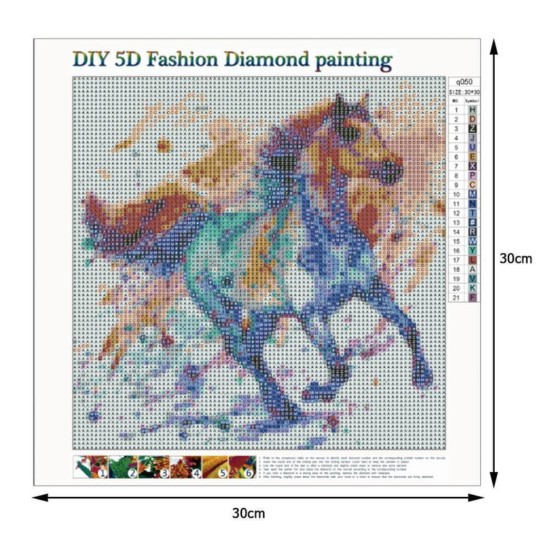 5D DIY Full Drill Diamond Painting Colorful Horse Cross Stitch Embroidery Newly