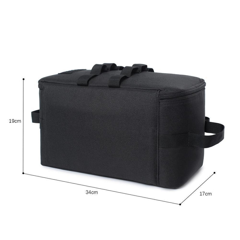 Camping Gas Tank Storage Bag Outdoor Ground Nail Cookware Holder (Black)