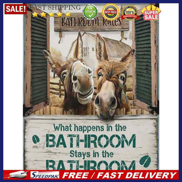 5D Diamond Painting Kit Donkey in Fence Full Round Drill Rhinestone DIY Wall Art