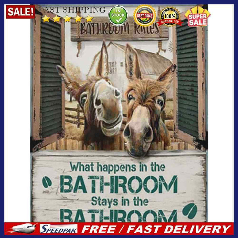 5D Diamond Painting Kit Donkey in Fence Full Round Drill Rhinestone DIY Wall Art