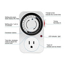 24-hour Timer Wall Socket Timer Switch 3Pin Adapter Time Clock Socket