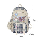 Women Canvas Patchwork Knapsack Fashion School Travel Large Capacity Handbags