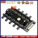 10 Ports PC Cooling Fan HUB SATA/Large 4 Pin Power Cooler Extension Splitter