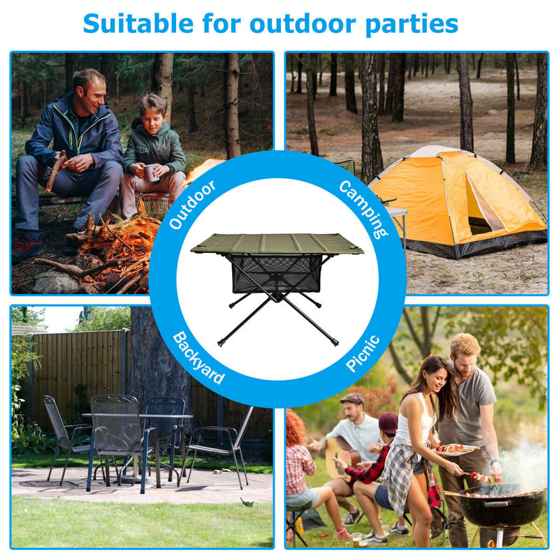 Portable Table Storage Net Outdoor Dishware Foldable Storage Bag Portable