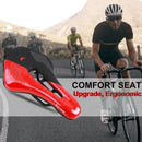 WEST BIKING Bicycle Saddle PU Leather MTB Hollow Seat Cushion (Black Red) Newly