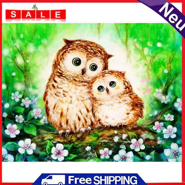 Akaddy 5D DIY Diamond Painting Cute Birds Cross Stitch Embroidery Rhinestone Mosaic Kit
