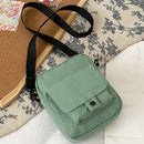 Women Canvas Solid Color Messenger Bags Lady Zipper Underarm Messenger Bags