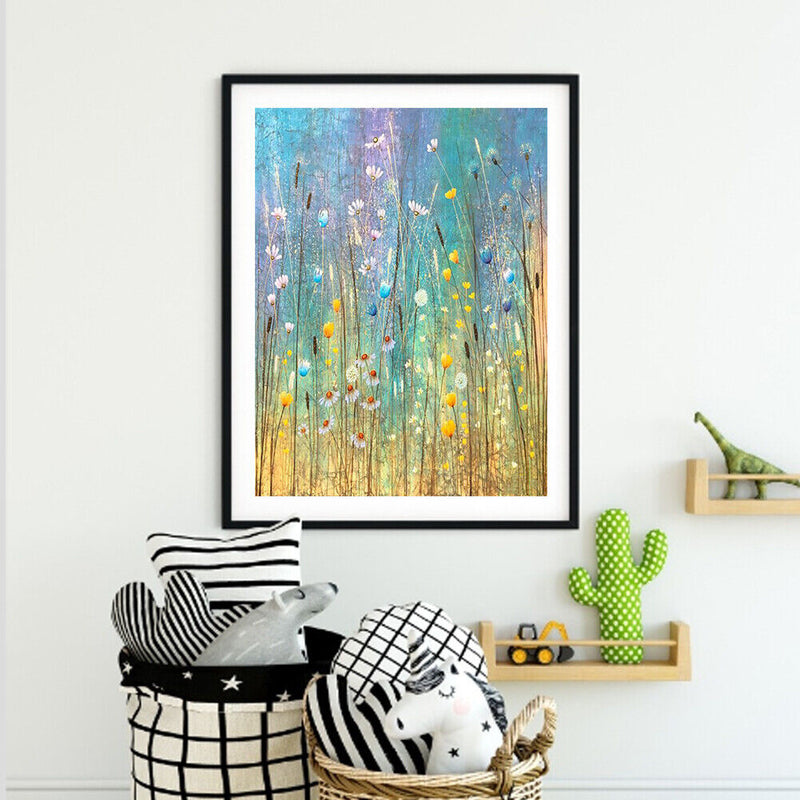 Oil Paint By Numbers Long Stemmed Flowers Hand Painted Drawing DIY Set No Frame
