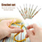 #A 8pcs Printed Crochet Hook Kit Aluminum Yarn Stitching Weaving Needles Tools