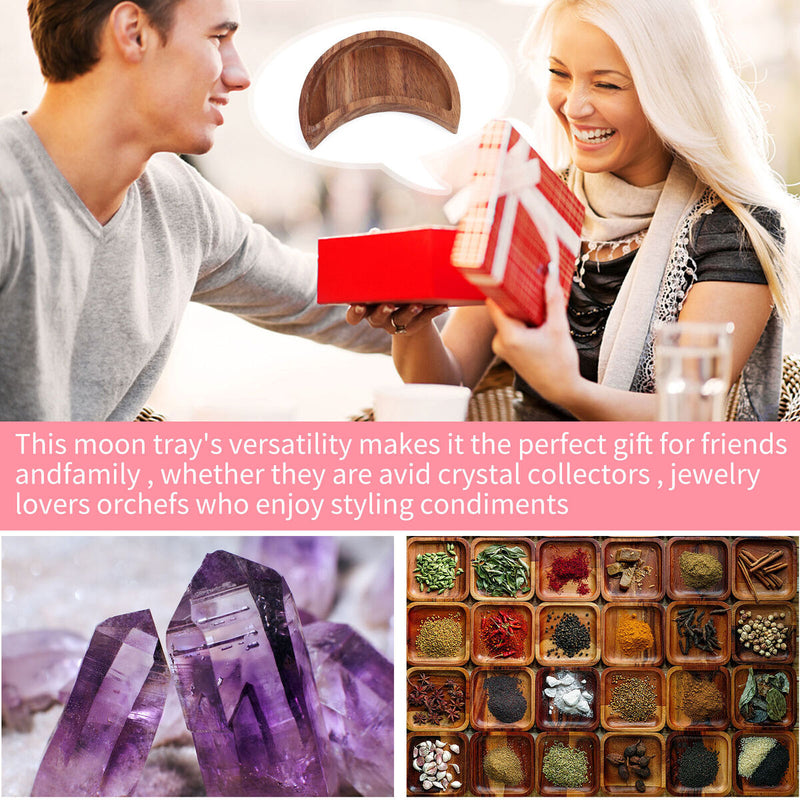 Moon Tray - Crystal Gemstones Storage and Organizer Tray Box Crescent Moon Bowl