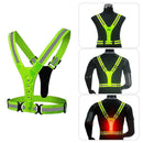 LED Reflective Running Vest, Women Men Warning Lights Safety Gear (Yellow) Newly