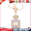 Rhinestone Crystal Perfume Bottle Key Ring Keychain Bag Pendant for Girls