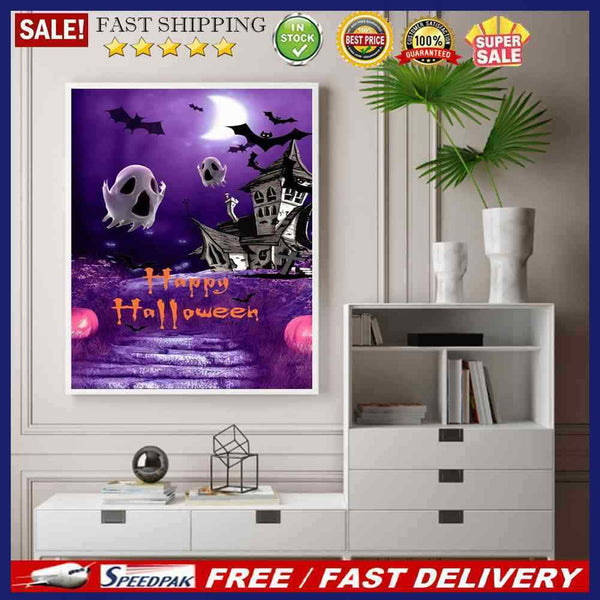 Halloween House Ghost Oil Paint By Numbers Kit Wall Decor 40x50cm (B1596 )
