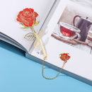 Leaf Chinese Style Tassel Book Clip Pagination Mark Brass Bookmark Painted
