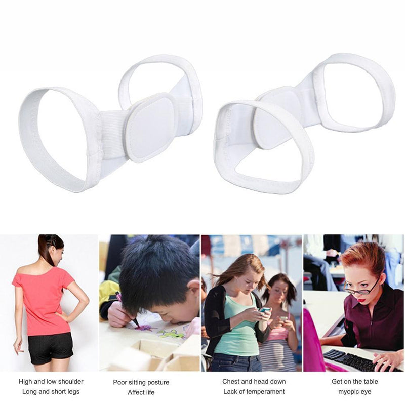 Adjustable Clavicle Posture Corrector Back Brace Lumbar Support (White)