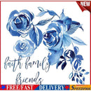 Blue Ink Flower Oil Paint By Numbers Kit DIY Acrylic Painting on Canvas no