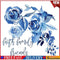 Blue Ink Flower Oil Paint By Numbers Kit DIY Acrylic Painting on Canvas no  #F