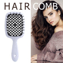 Wide Teeth Air Cushion Combs Scalp Massage Brush Hollow Grid Comb (Black) Newly