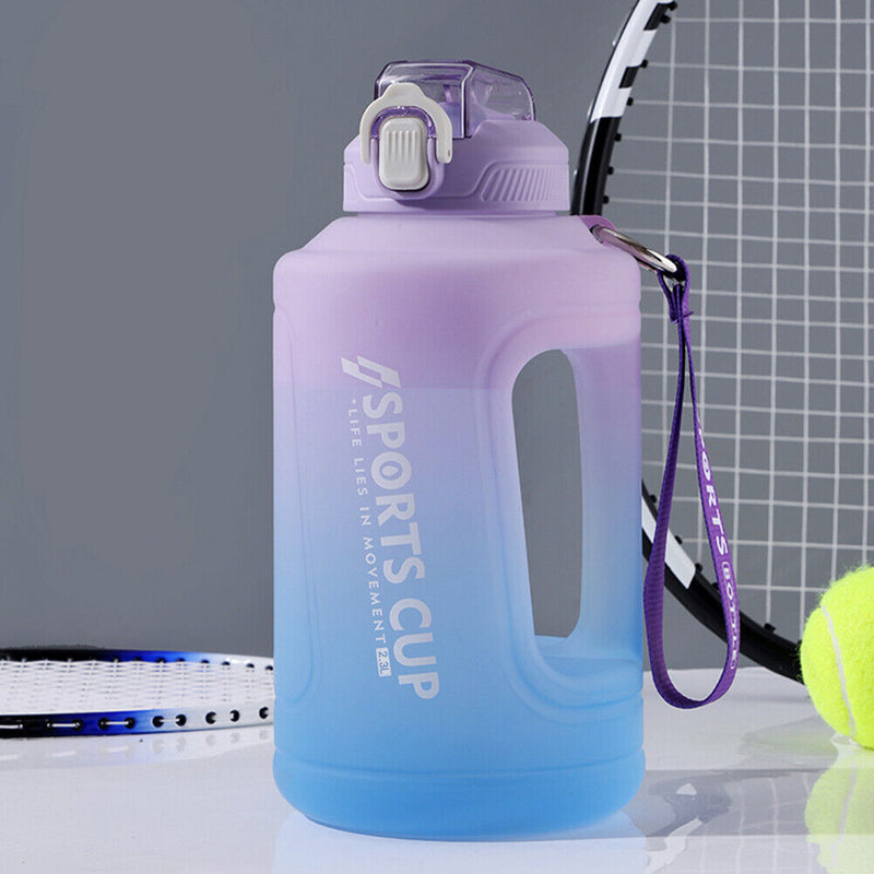 Sports Water Bottle Outdoor Fitness Travel Leakproof Frosted Cups (Purple) Newly