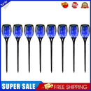12LED Solar Flame Torch Light Blue Flickering Night Lamp Yard Decor (8pcs)