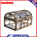 Pirate Treasure Box Crystal Jewelry Trinket Keepsake Transparent Chest Organizer