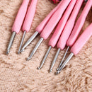 8 sizes Soft Plastic Handle Home Aluminum Crochet Knit Hook Needle  Pink