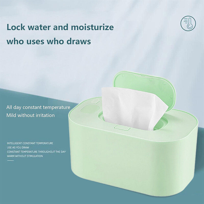 Smart Baby Wipe Warmer with Display Screen Heating Tissue Box (Blue Green) Newly