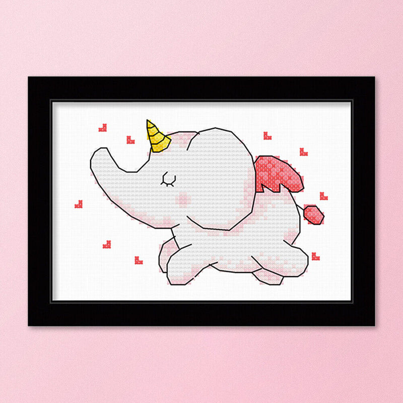 11CT Stamped Kit Handmade Cartoon Animal Cross Stitch DIY Bedroom Art Needlework