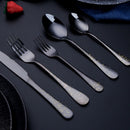 Black Tableware Spoon Fork Knives Kits Cutlery Set Complete Dinnerware Set