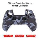 For DualSense Skin Camouflage Silicone Case Cover for PS5 Controller (Grey)