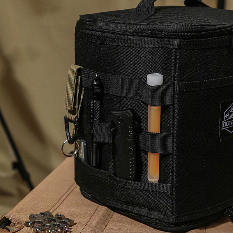 #A Picnic Bag Foldable Hanging Outdoor Tableware Storage Bag for Hiking Backpa