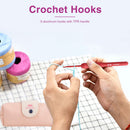 9pcs 2.0-6.0mm Sweater Knitting Needle Set Plastic Handle Aluminum Crochet Hooks
