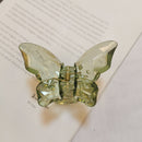 Butterfly Hair Claws Clip Women Korean Transparent Hairpin (Light Green)