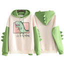 Women Teen Dinosaur Hoodies, Cute Animal Hooded Sports Sweatshirt (S)