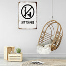 Metal Signs SIT TO PEE Iron Painting Metal Plaque Poster Waterproof 20x30cm