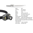 Sensor Headlamp Fishing Head Torch XPE+COB Glare Headlight Outdoor Head Lamp