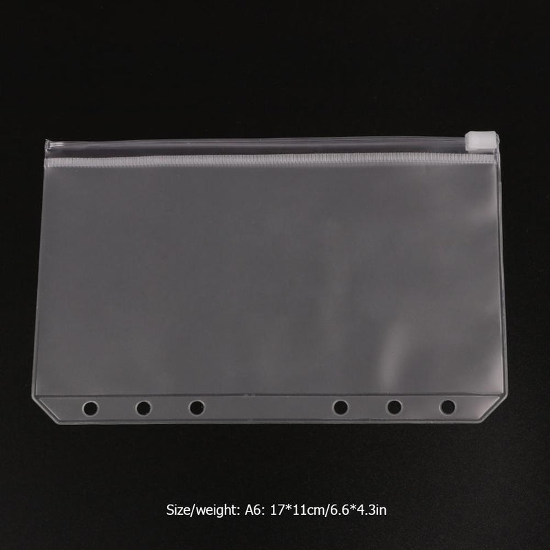 PVC A5 A7 Zipper Bag Card Bills Bags Loose Leaf Storage Holder Pockets (A6 Newly
