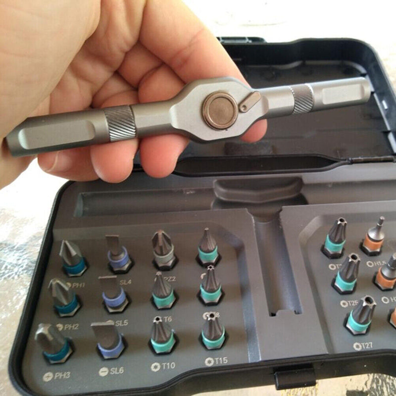 25pcs 24 in 1 Dismountable Screwdriver Set Magnetic Ratchet Wrench Hand Tool Kit