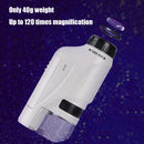 Mini Pocket Microscope Kit 60X-120X Handheld Microscope with LED Light for Kids