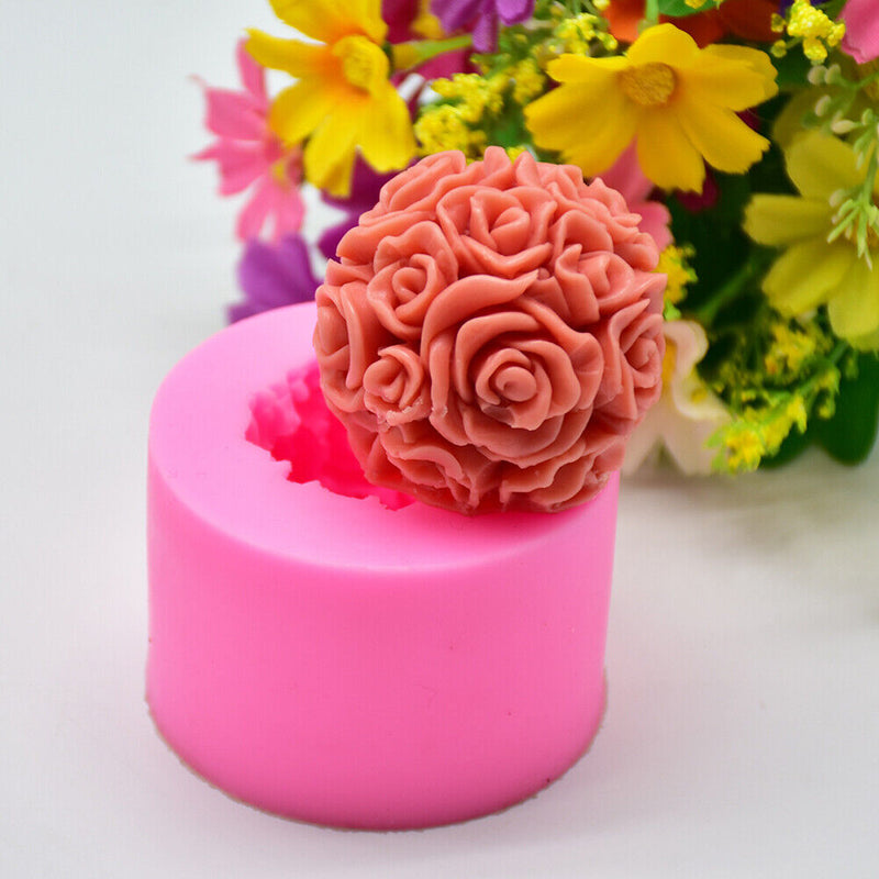 Silicone Baking Molds Rose Flower Shape Soap Chocolate Mousse Cake DIY Moulds