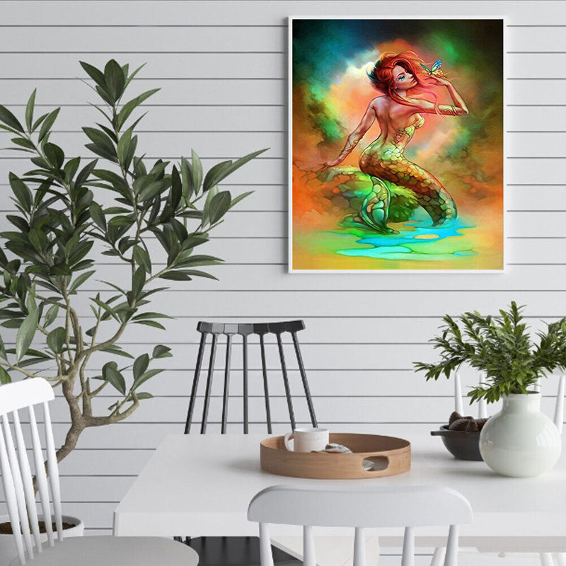 Mermaid DIY Diamond Painting Rhinestone Full Square Drill for Room Decoration