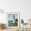 Hand Painted Oil Paint by Numbers DIY Lighthouse Drawing Wall Decoration Gift